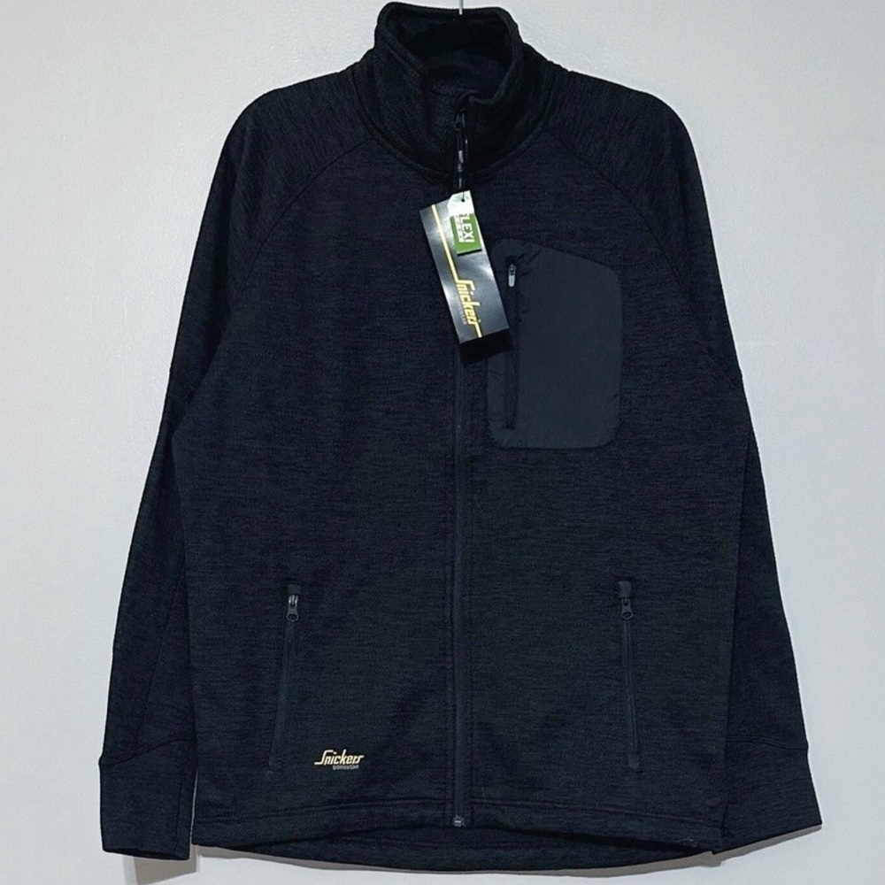Snickers Flexiwork Soft Mesh Fleece Work Jacket-8042 Sz‎ L Black Fast Shipping